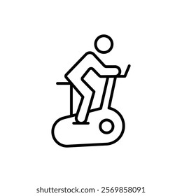 Elliptical bike icon Black and white outline vector