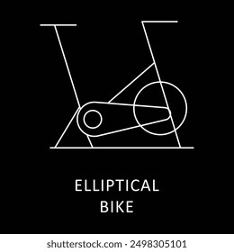 Elliptical Bike Icon: Cardio Training and Fitness Equipment Symbol.