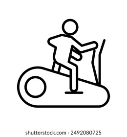 Elliptical bike icon linear logo mark in black and white