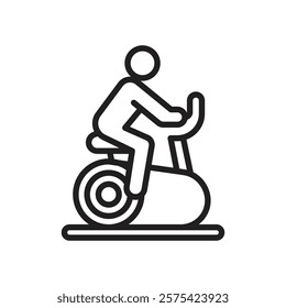 Elliptical bike icon Simple thin outline