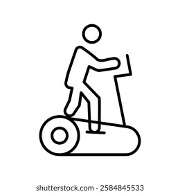 Elliptical bike icon Thin line art isolated