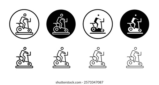 Elliptical bike icon vector line logo mark or symbol set collection outline style