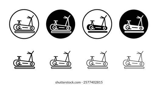 Elliptical bike icon Vector logo set flat