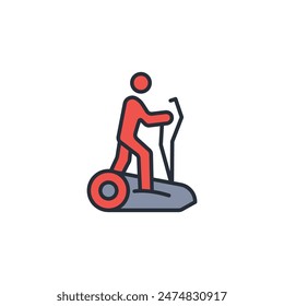 elliptical bike icon. vector.Editable stroke.linear style sign for use web design,logo.Symbol illustration.