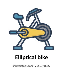 Bicicleta elíptica, Ícone de vetor que pode facilmente modificar ou editar
