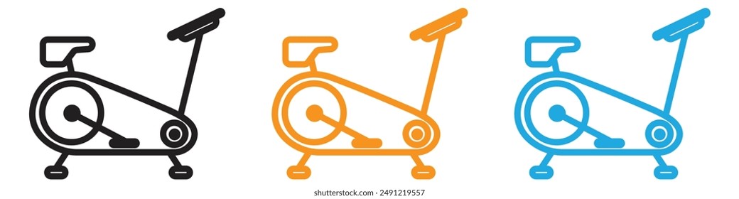 Elliptical bike vector logo set collection for web app ui