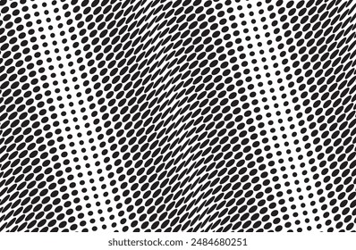 Elliptical and circular shaped halftone dots based wavy modern pattern