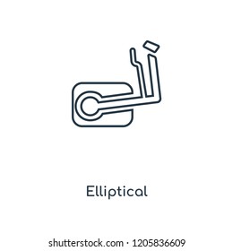 Elliptical concept line icon. Linear Elliptical concept outline symbol design. This simple element illustration can be used for web and mobile UI/UX.
