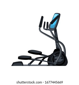 Elliptische Kreuztrainer-Maschine. Sportgeräte. Vektorillustration Cartoon-Illustration einzeln auf weißem Hintergrund.