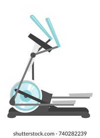 Elliptical cross trainer machine. Sport equipment. vector cartoon illustration isolated on white background.