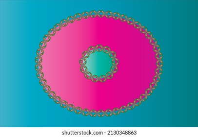 Elliptical floral pattern on an aqua blue gradient background—design suitable for wallpaper, mobile back cover, laptop skin, center table cover, image backgrounds