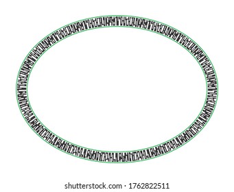 cadre elliptique avec lignes abstraites, bordures de style rétro, bordures pour texte ou bannières sur fond blanc.
