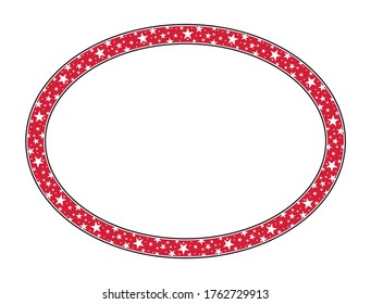 cadre elliptique avec motif abstrait étoile, bordure avec style rétro, bordure pour texte ou bannière avec fond blanc.