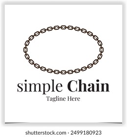 elliptical frame chain logo template vector design