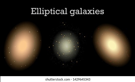 Elliptical Galaxies Vector Illustration Space Stock Vector (Royalty ...