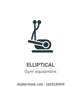 Elliptical glyph icon vector on white background. Flat vector elliptical icon symbol sign from modern gym equipment collection for mobile concept and web apps design.