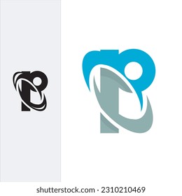 elliptical letter P logo sign vector design template best. solid and stylish silhouette.