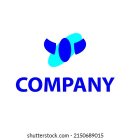 Elliptical logo flanked like wings for business