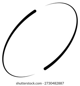 Símbolo de curva oval de ícone de loop elíptico para visuais dinâmicos, artísticos ou de marca