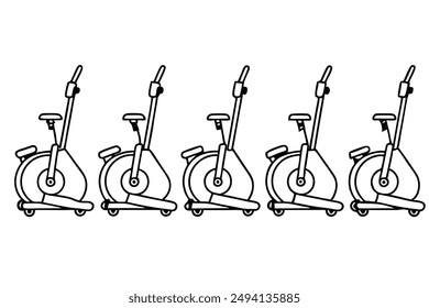 Elliptical Machine Art Simple Line Illustration Designs Techniques