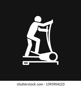 Elliptical machine gym icon, vector sign symbol for design