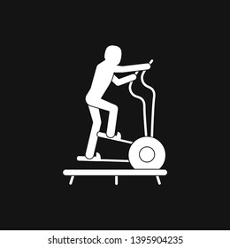 Elliptical machine gym icon, vector sign symbol for design