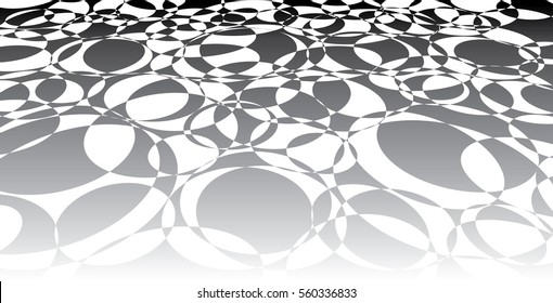 Elliptical pattern, representing perspective, fading out to the front