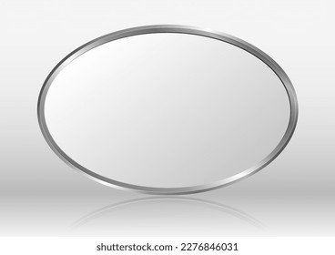 elliptical plaque on gray glossy background