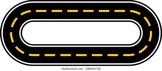 Elliptical race circuit vector illustration