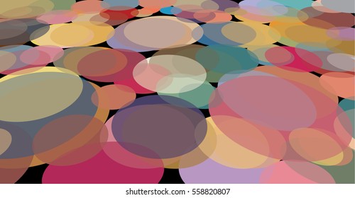 Elliptical shapes overlapping, modern pattern 