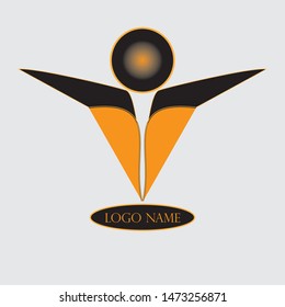 elliptical shapes, triangles in black and yellow for organizational logos, business logos, team logos, student club logos. modern design