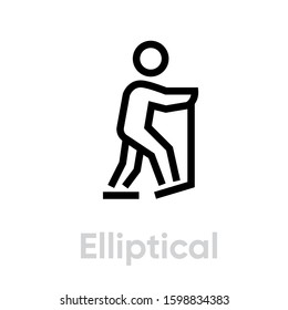 Elliptical sport icon. Editable stroke