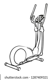 elliptical trainer contour vector illustration 