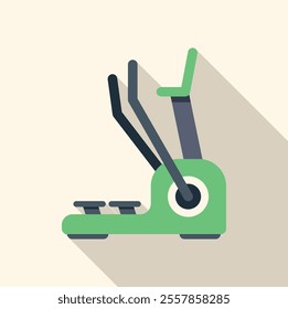 Elliptical trainer icon in flat style with long shadow, home gym equipment for exercising