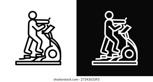 Elliptical trainer Icon White And Black Background Style