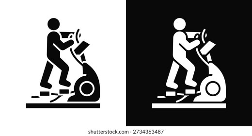 Elliptical trainer Icon White And Black Background Style