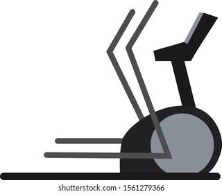 Elliptical trainer, illustration, vector on white background.