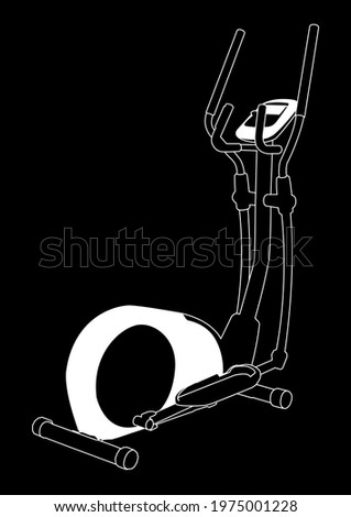 elliptical trainer white on black background