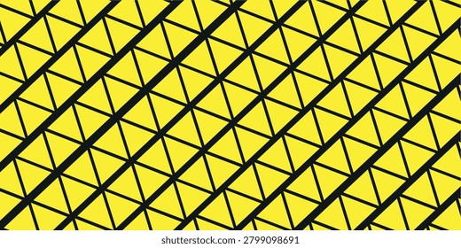 ellow and black seamless triangle grid texture geometric background