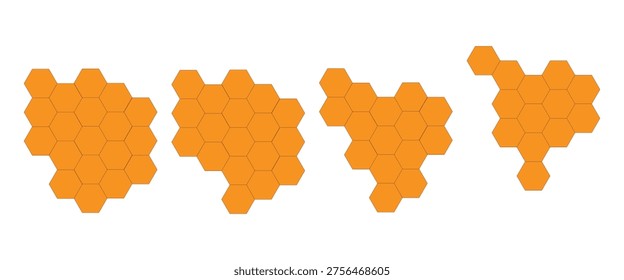 ellow Honeycomb Beehive Pattern with Bees Cartoon Logo on White Background Vector Illustration