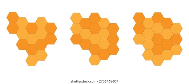 ellow Honeycomb Beehive Pattern with Bees Cartoon Logo on White Background Vector Illustration