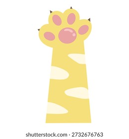 Gelbe Tabby Katze Pfote Vektorgrafik, Ingwer Kitty Hand mit rosa Pads Clipart, süße Haustier Elemen