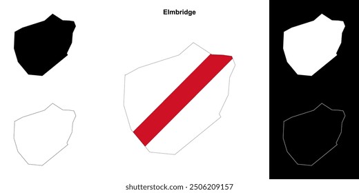 Conjunto de mapa de contorno en blanco de Elmbridge