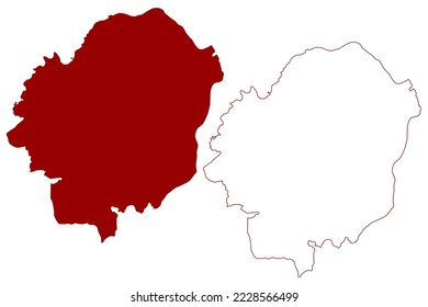 Elmbridge Non-metropolitan district, borough (United Kingdom of Great Britain and Northern Ireland, ceremonial county Surrey, England) map vector illustration, scribble sketch