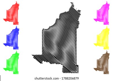 Elmore County, Idaho (U.S. county, United States of America, USA, U.S., US) map vector illustration, scribble sketch Elmore map