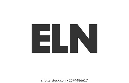 ELN logo design template with strong and modern bold text. Initial based vector logotype featuring simple and minimal typography. Trendy company identity ideal for businesses brand presence.