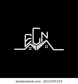 ELN Real State logo design, ELN simple and modern logo. ELN luxurious alphabet design  