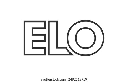 ELO logo design template with strong and modern bold text. Initial based vector logotype featuring simple and minimal typography. Trendy company identity ideal for businesses brand presence.