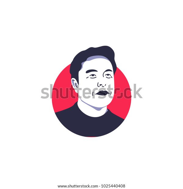 Elon Musk Illustration Vector Isolated Stock Vector (Royalty Free) 1025440408