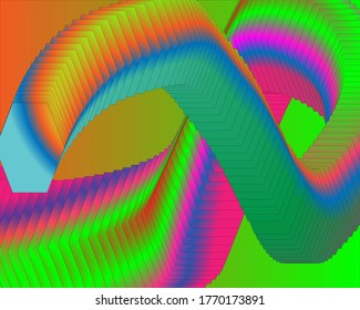 Elongated abstract logo with a blend effect is perfect for backgrounds and wallpapers